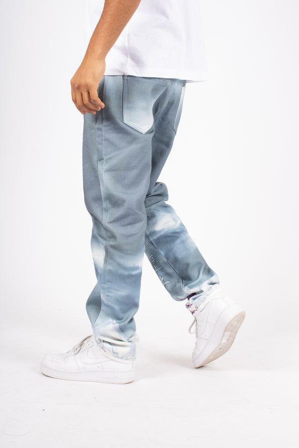 Liquor & Poker Japanese Landscape Printed Straight Leg Jean