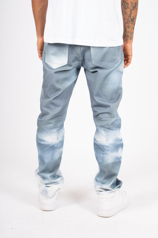 Liquor & Poker Japanese Landscape Printed Straight Leg Jean