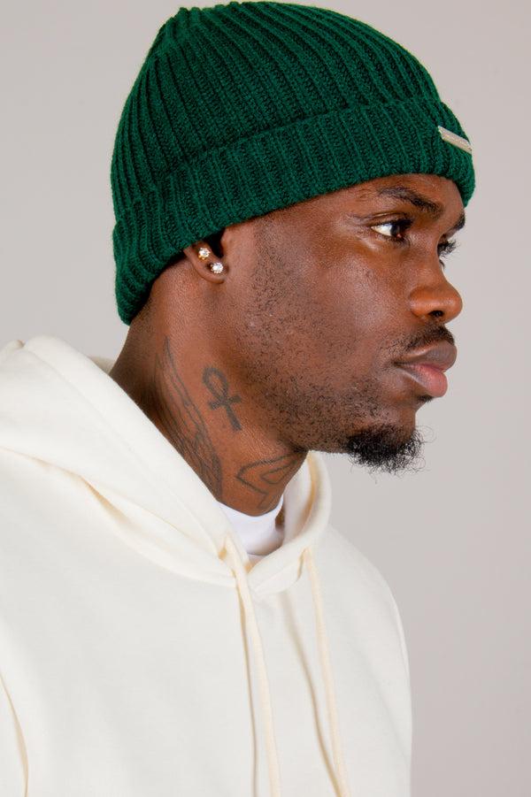 liquor & poker Liquor N Poker - Fisherman Beanie In Hat In Khaki With Metal Brand Plaque