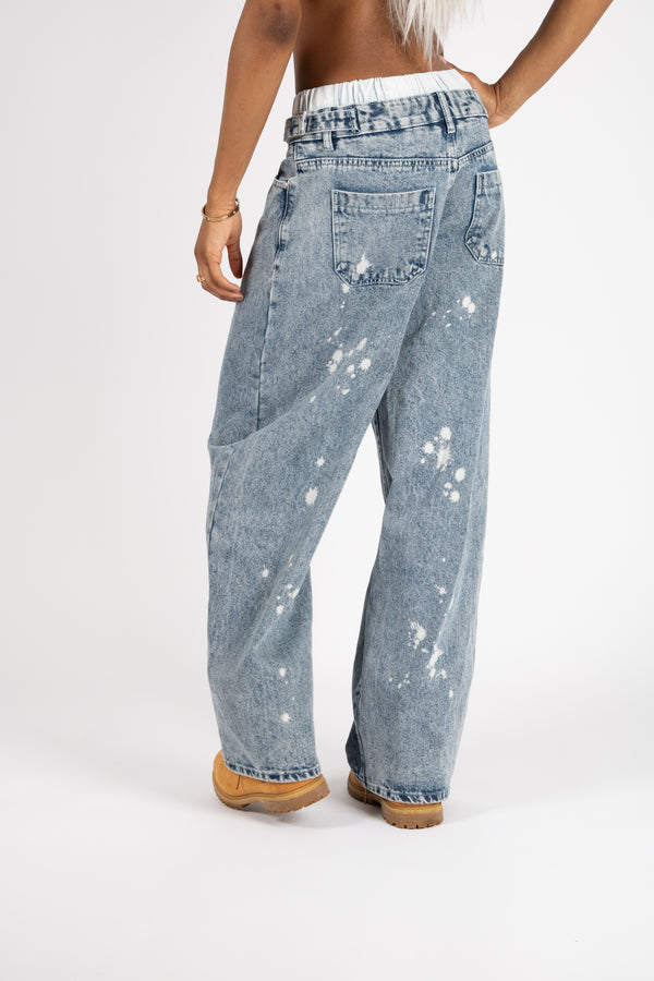 Liquor & Poker Liquor N Poker Low Rise Baggy Jeans Bleach Wash