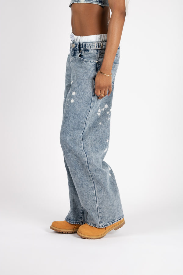 Liquor & Poker Liquor N Poker Low Rise Baggy Jeans Bleach Wash