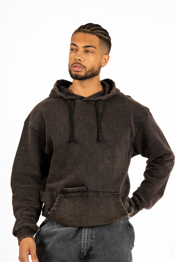 Liquor & Poker Acid-Wash Pocket Detail Hoodie