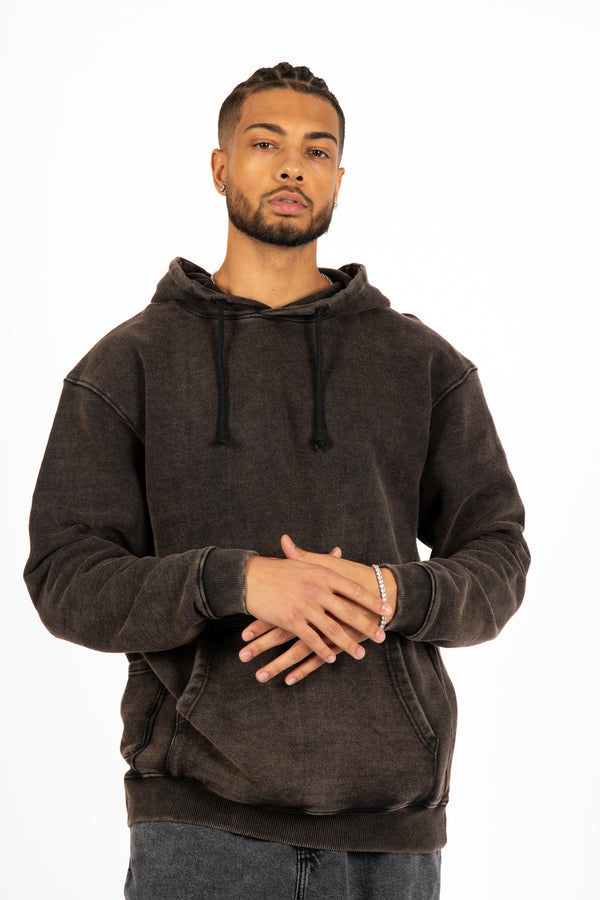 liquor & poker Acid-Wash Pocket Detail Hoodie