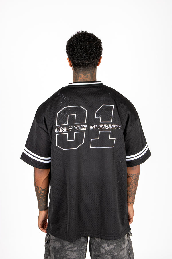 Liquor & Poker Black 'Blessed' Varsity Tee