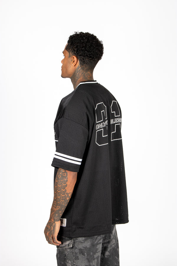 Liquor & Poker Black 'Blessed' Varsity Tee