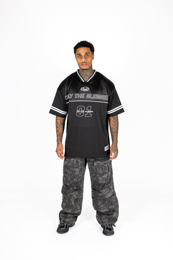 Liquor & Poker Black 'Blessed' Varsity Tee