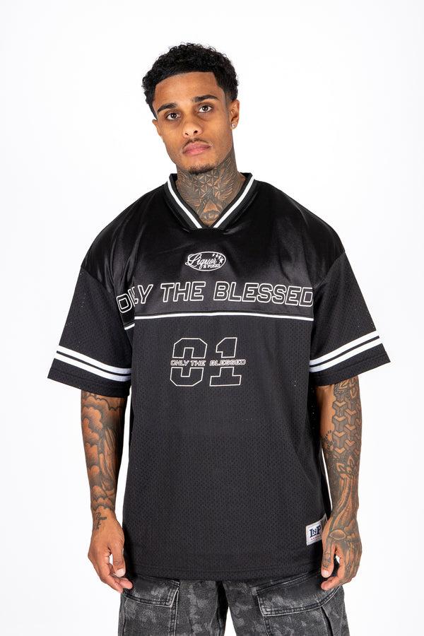 liquor & poker Black 'Blessed' Varsity Tee