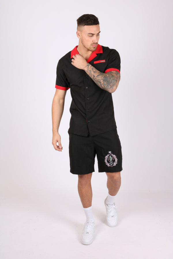 Liquor & Poker Black Embroidered Golf Club Shorts