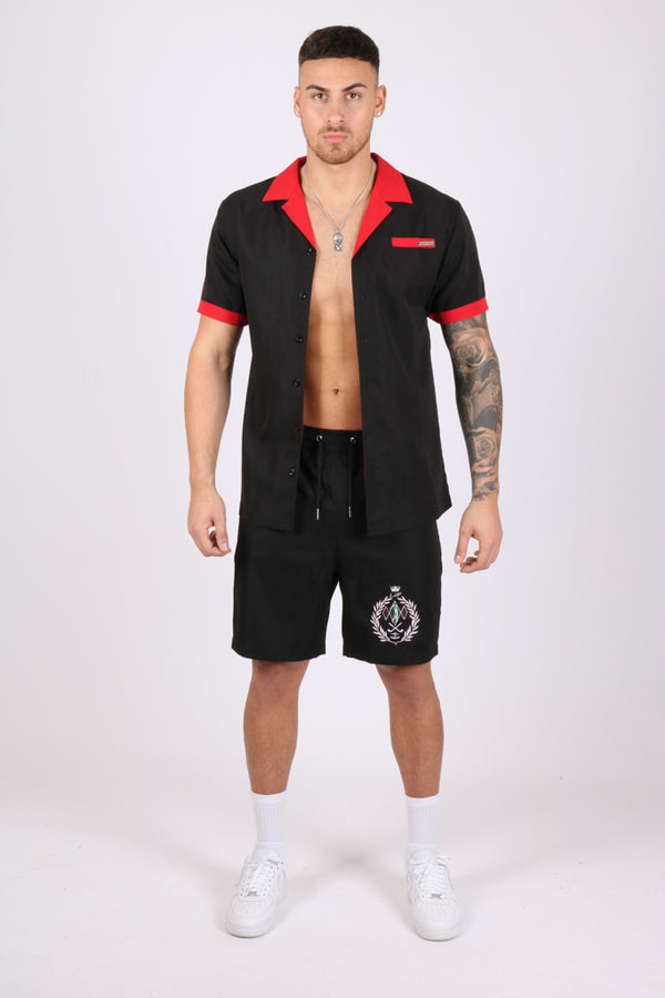 Liquor & Poker Black Embroidered Golf Club Shorts