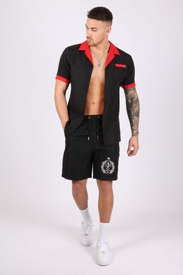 Liquor & Poker Black Golf Club Embroidered Shirt