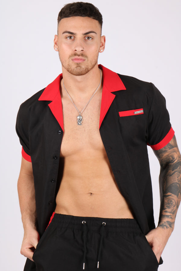 liquor & poker Black Golf Club Embroidered Shirt