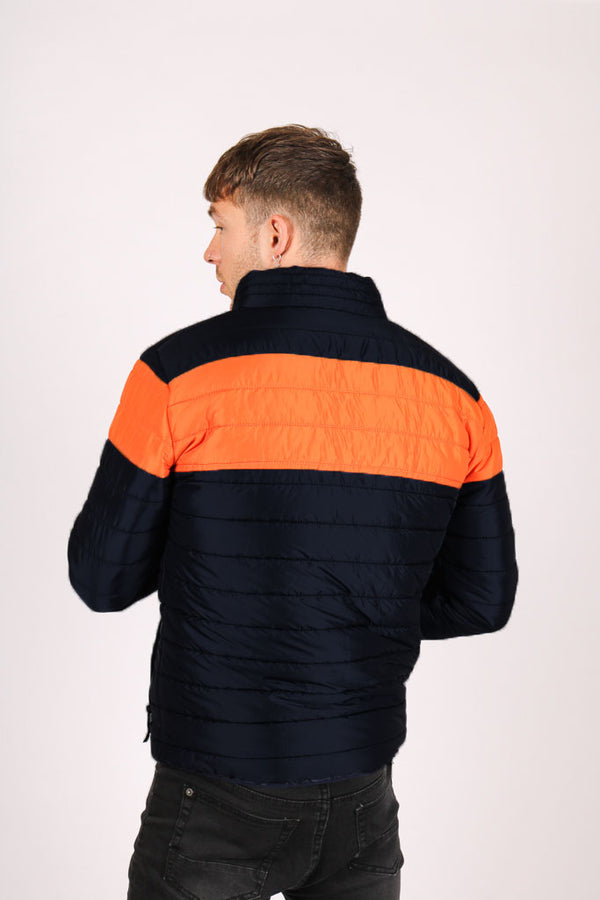 Liquor & Poker Black & Orange Puffer Jacket