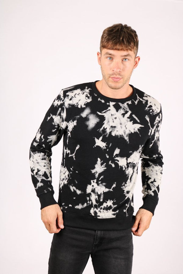 Liquor & Poker Black Tie-Dye Jumper