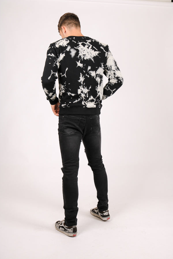 Liquor & Poker Black Tie-Dye Jumper