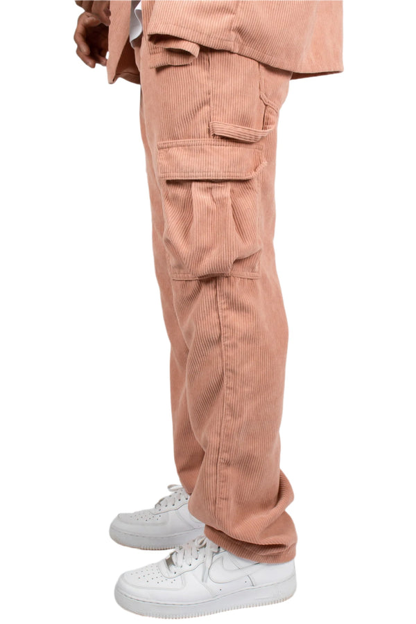 Liquor & Poker Blush Pink Corduroy Utility Cargo