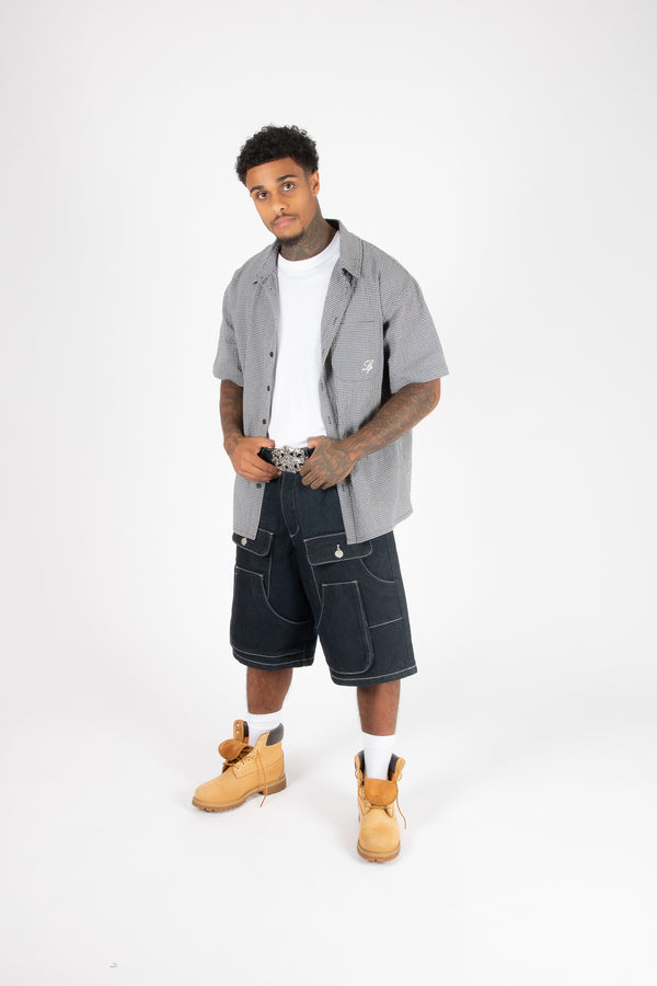 Liquor & Poker Boxy Check Print Shirt