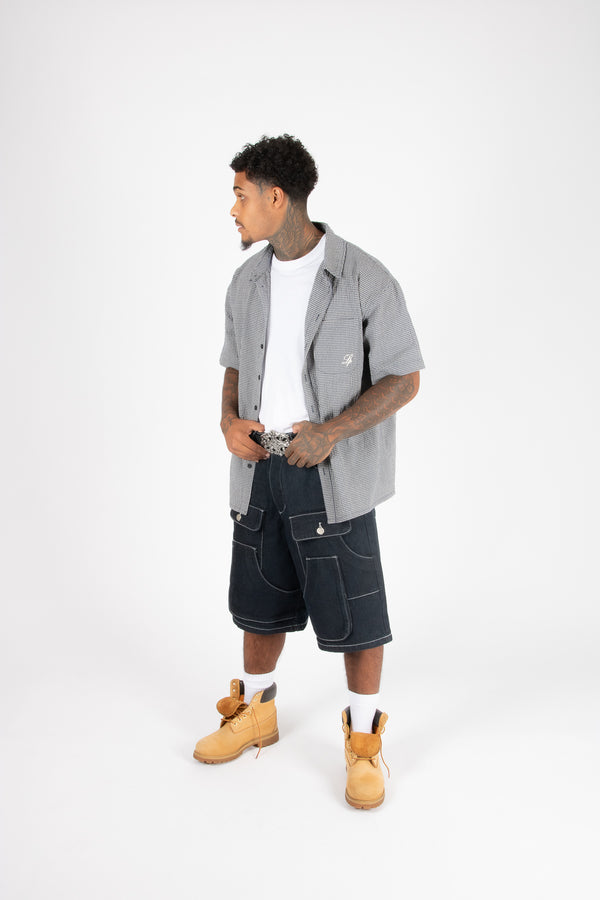 Liquor & Poker Boxy Check Print Shirt
