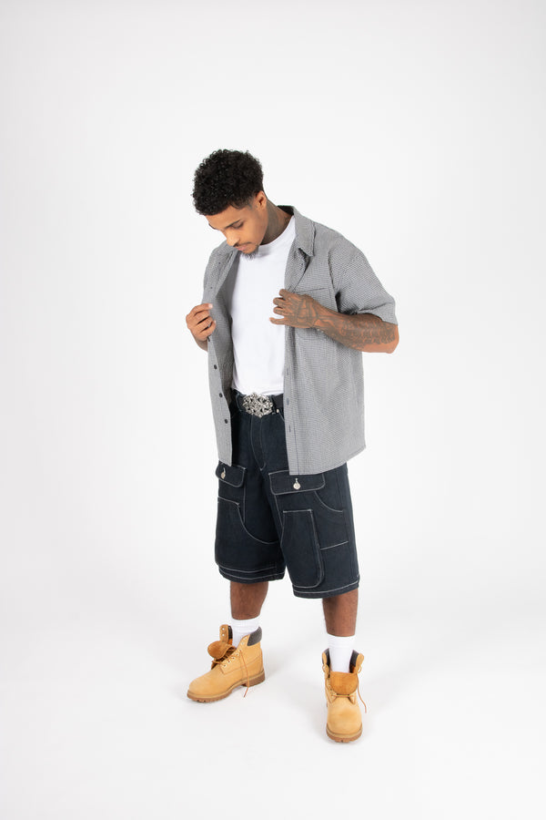Liquor & Poker Boxy Check Print Shirt