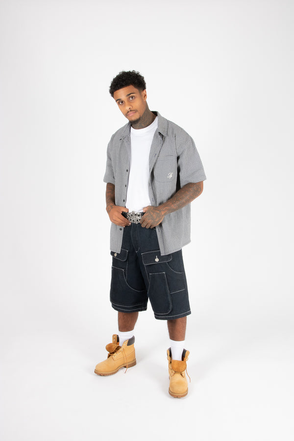 liquor & poker Boxy Check Print Shirt