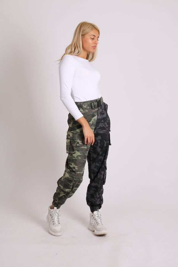 Liquor & Poker Boyfriend Cargo Trouser In Split Camo