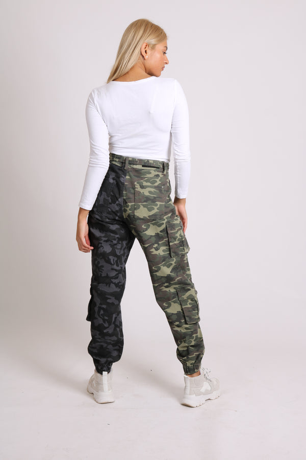 Liquor & Poker Boyfriend Cargo Trouser In Split Camo