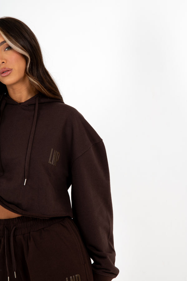 Liquor & Poker Brown Lnp Essential Cropped Hoodie