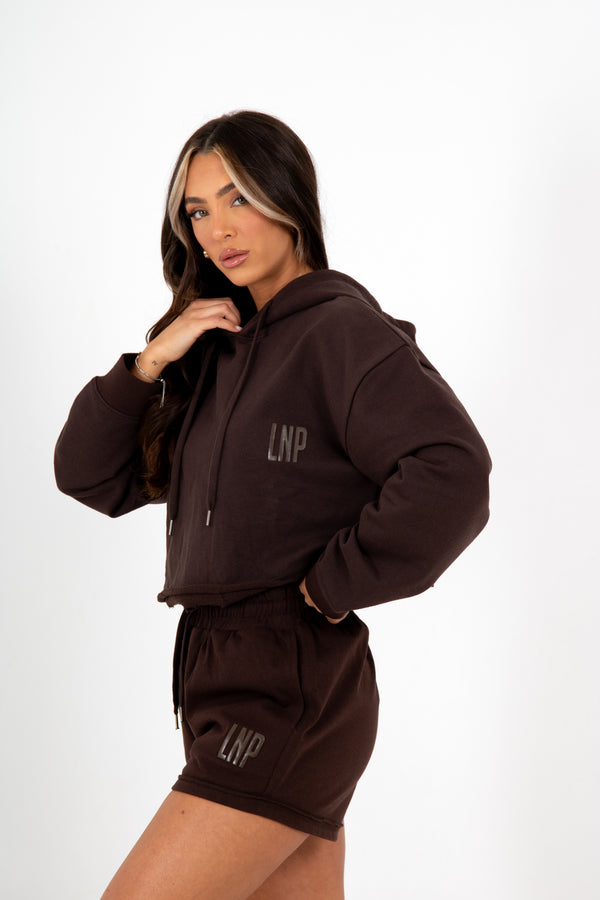 Liquor & Poker Brown Lnp Essential Cropped Hoodie