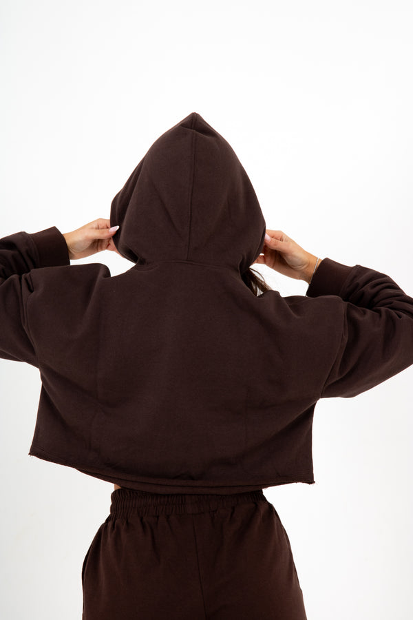 Liquor & Poker Brown Lnp Essential Cropped Hoodie