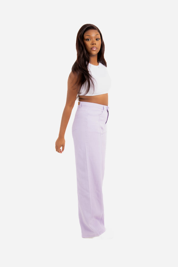 Liquor & Poker Cairo Wide Leg Jeans In Lilac