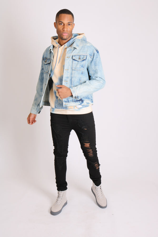 Liquor & Poker Cloudy Bleach Wash Denim Jacket