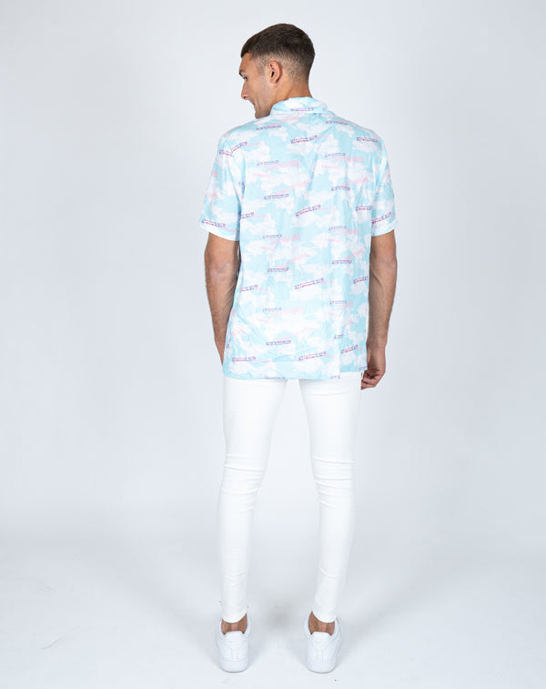Liquor & Poker Daydreamer Clouds Print Revere Shirt