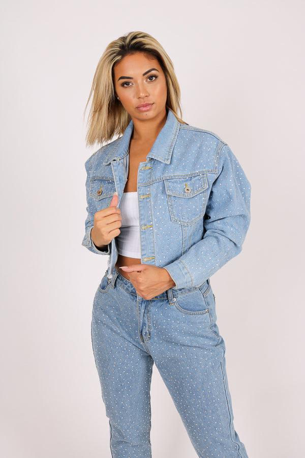 Liquor & Poker Diamante Denim High Rise Mom Jean