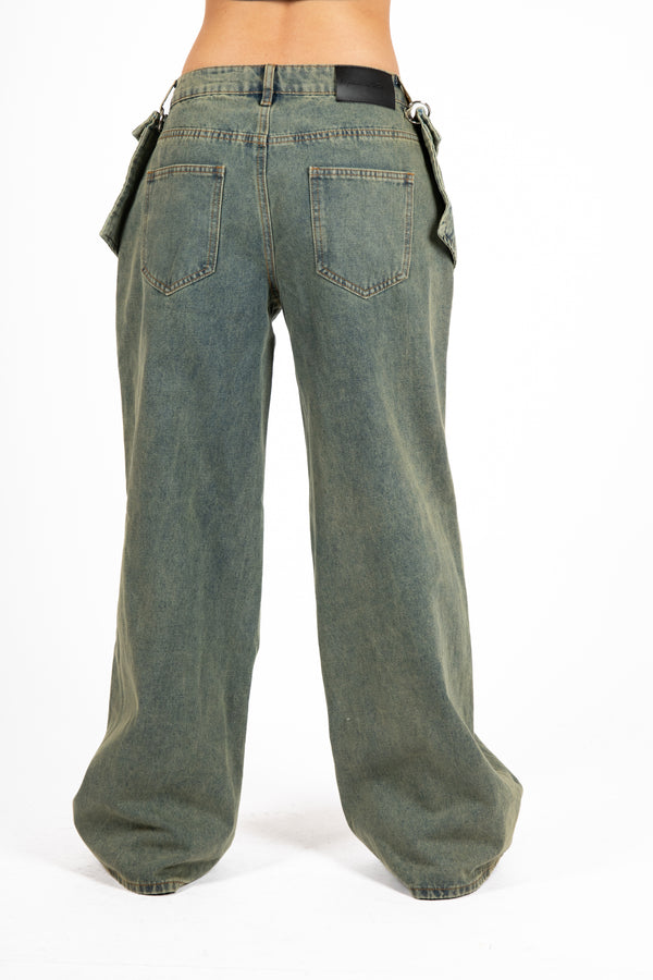 Liquor & Poker Dirty Wash Denim Baggy Pocket Jean