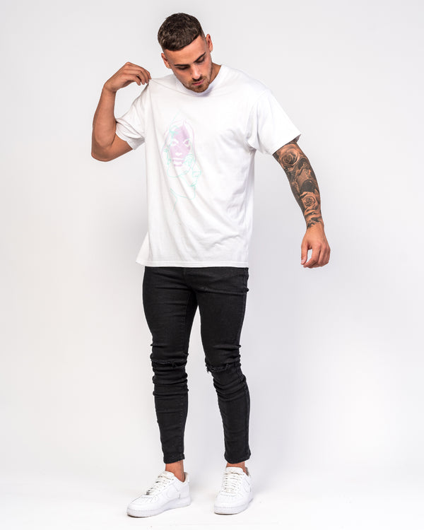 Liquor & Poker Distorted Faces Oversized T-Shirt