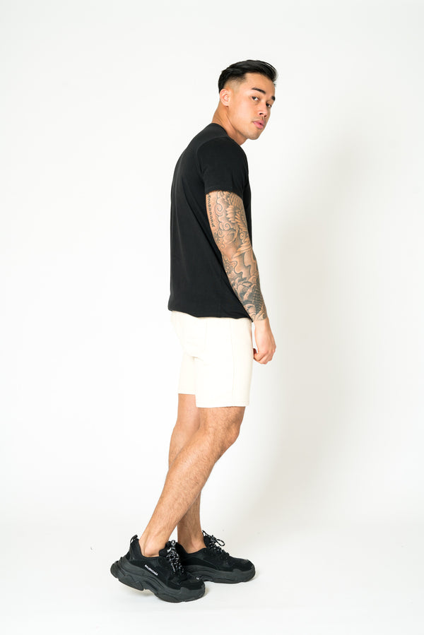Liquor & Poker Ecru Slim-Fit Denim Shorts