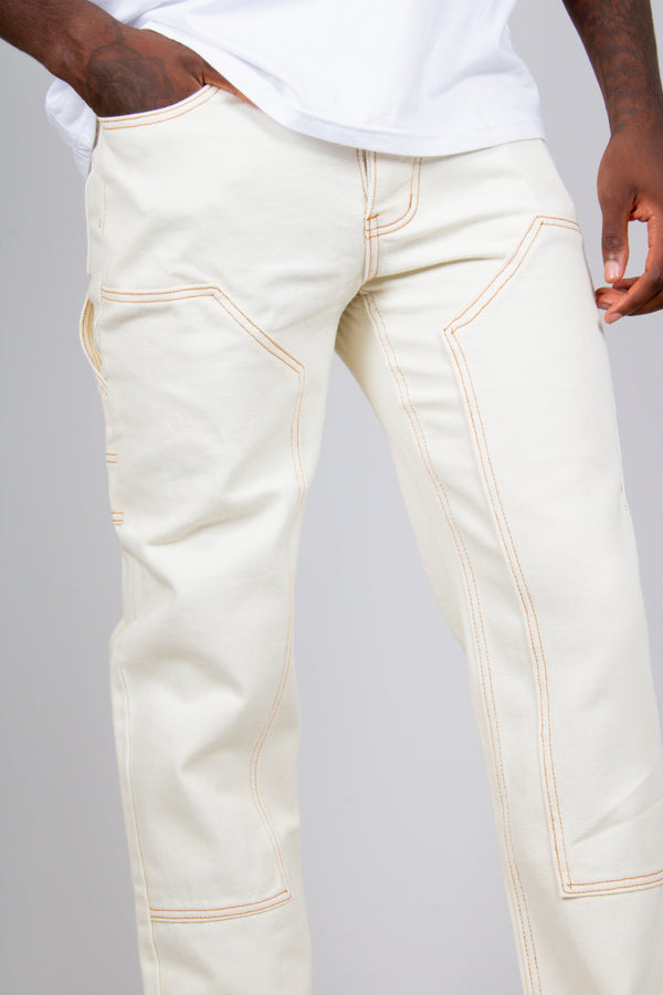 liquor & poker Ecru Straight Leg Carpenter Jean