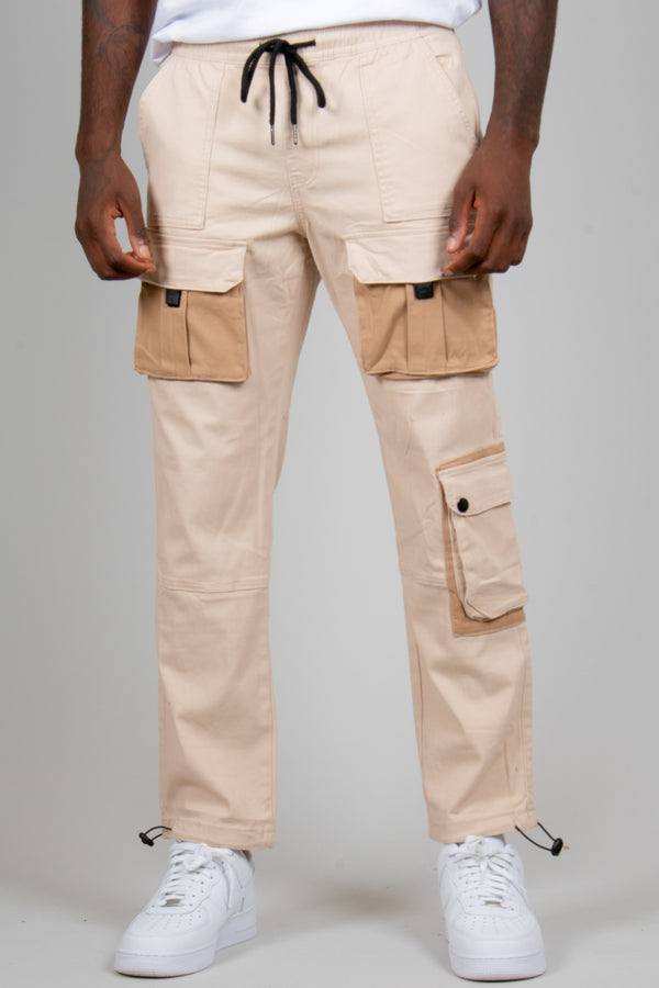 liquor & poker Ecru Tech Utility Straight Leg Cargos
