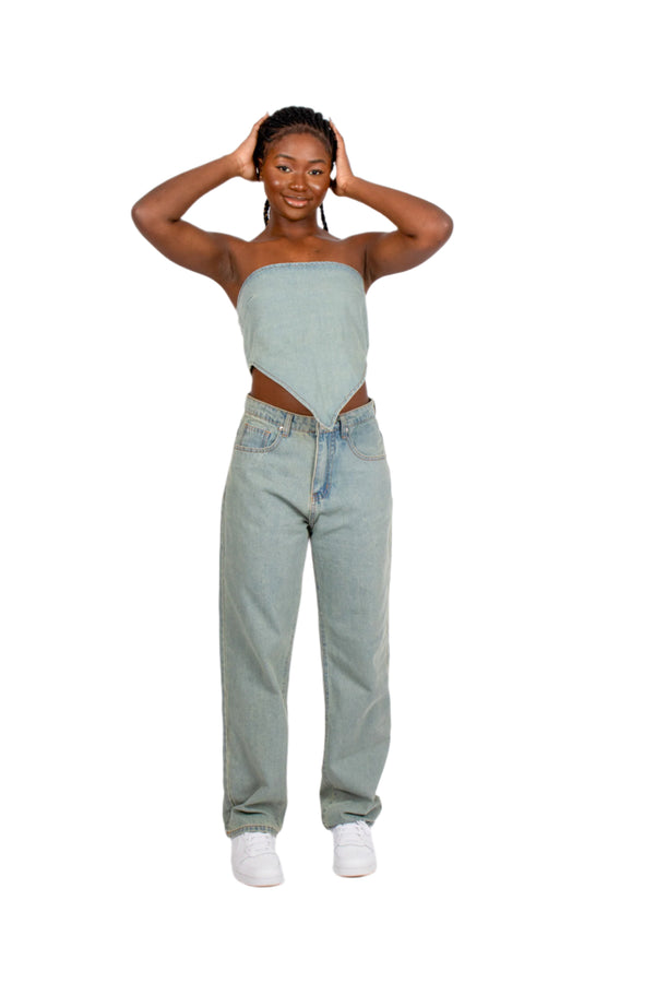 Liquor & Poker Fae Dirty Bleach Denim Hanker-Chief