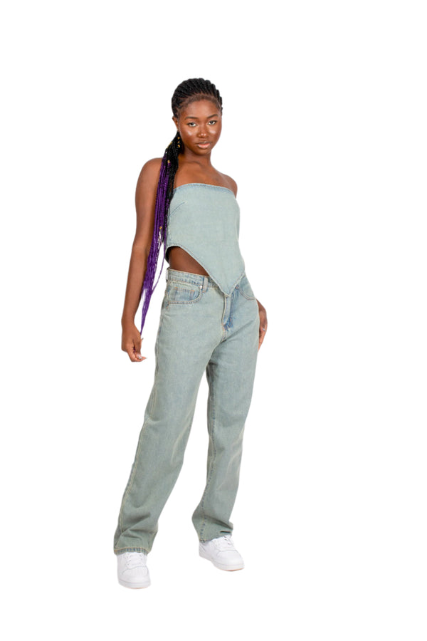 Liquor & Poker Fae Dirty Bleach High Waist Leg Jeans