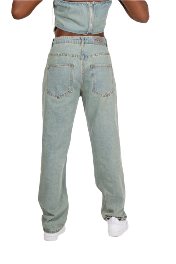 Liquor & Poker Fae Dirty Bleach High Waist Leg Jeans