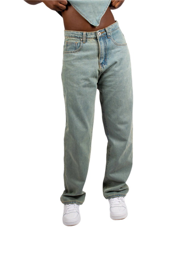 liquor & poker Fae Dirty Bleach High Waist Leg Jeans