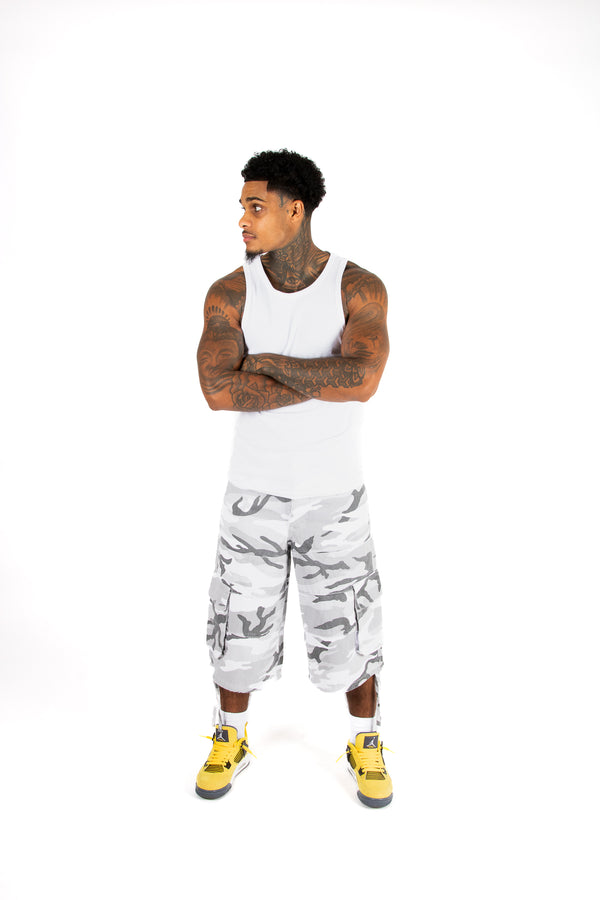 Liquor & Poker Grey Camo Extra Baggy Jorts