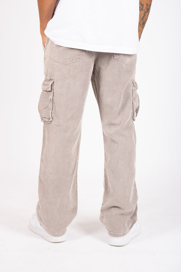 Liquor & Poker Grey Corduroy Utility Cargo