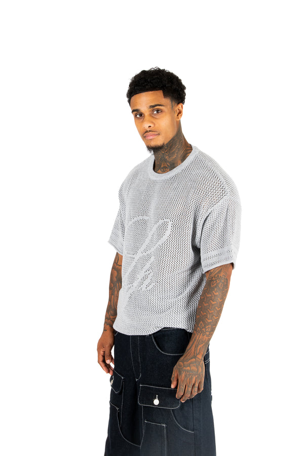 Liquor & Poker Grey Knit Jersey T-Shirt