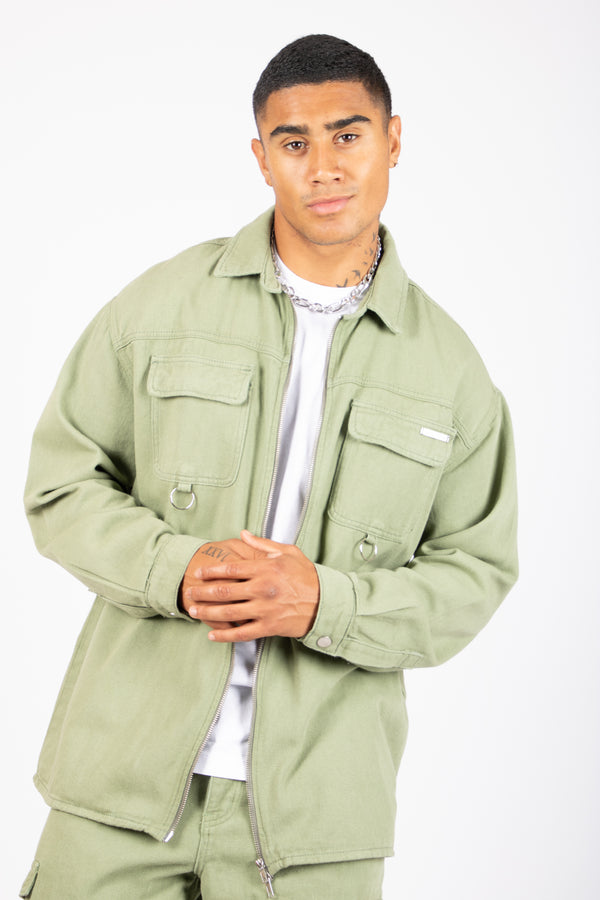 liquor & poker Khaki Relaxed Utility Shirt