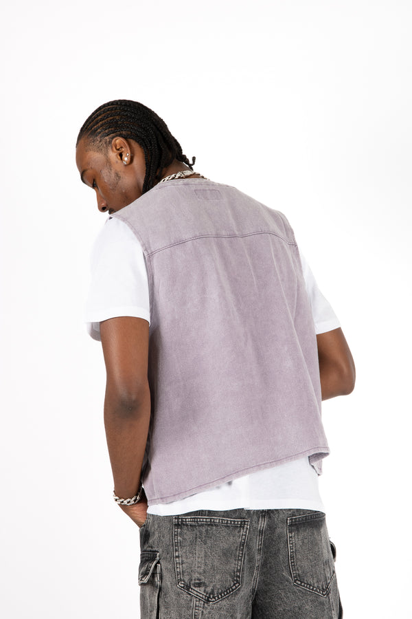 Liquor & Poker Lilac Denim Gilet Vest