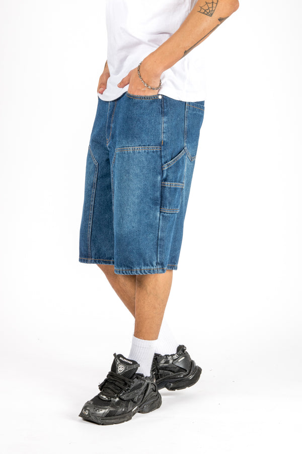 Liquor & Poker Mid Blue Relaxed Carpenter Jorts