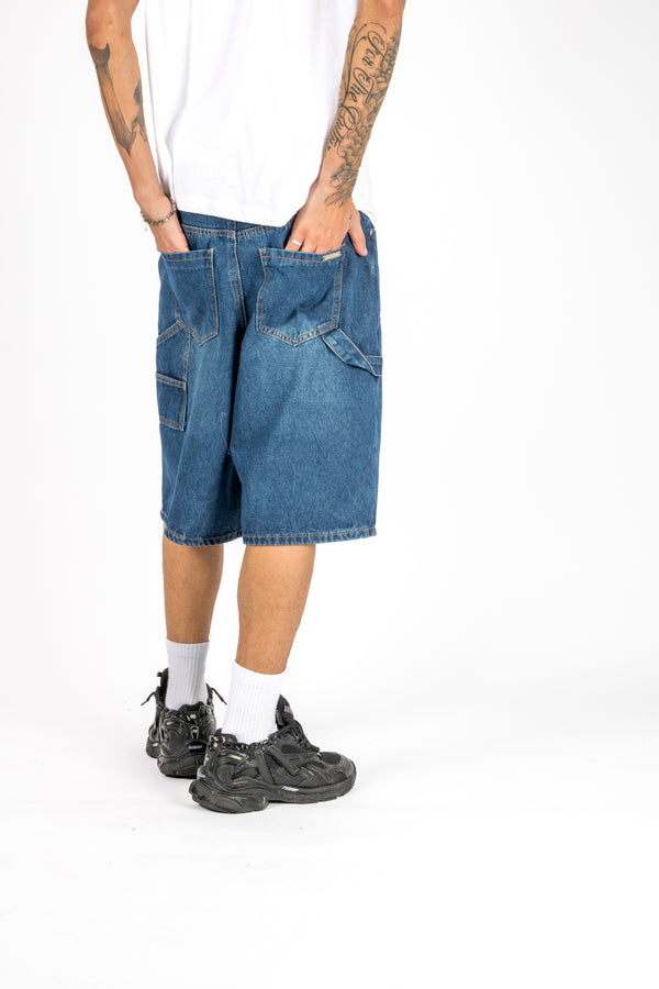 Liquor & Poker Mid Blue Relaxed Carpenter Jorts