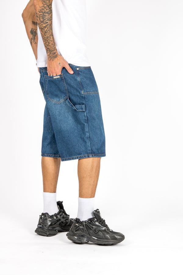 Liquor & Poker Mid Blue Relaxed Carpenter Jorts