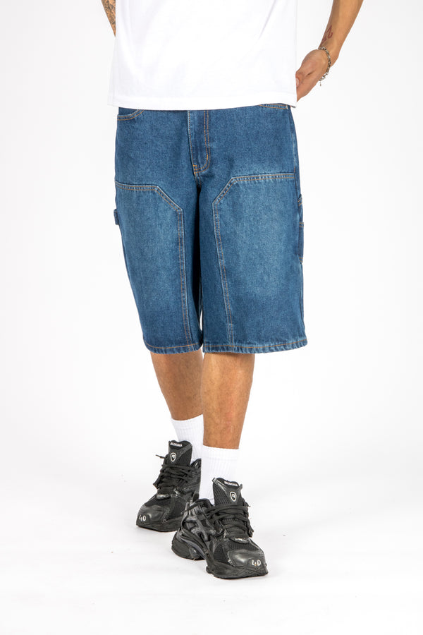 liquor & poker Mid Blue Relaxed Carpenter Jorts